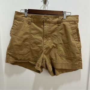 Old Navy Womens OG Chino High Rise Shorts Khaki Tan Patch Pockets Size L